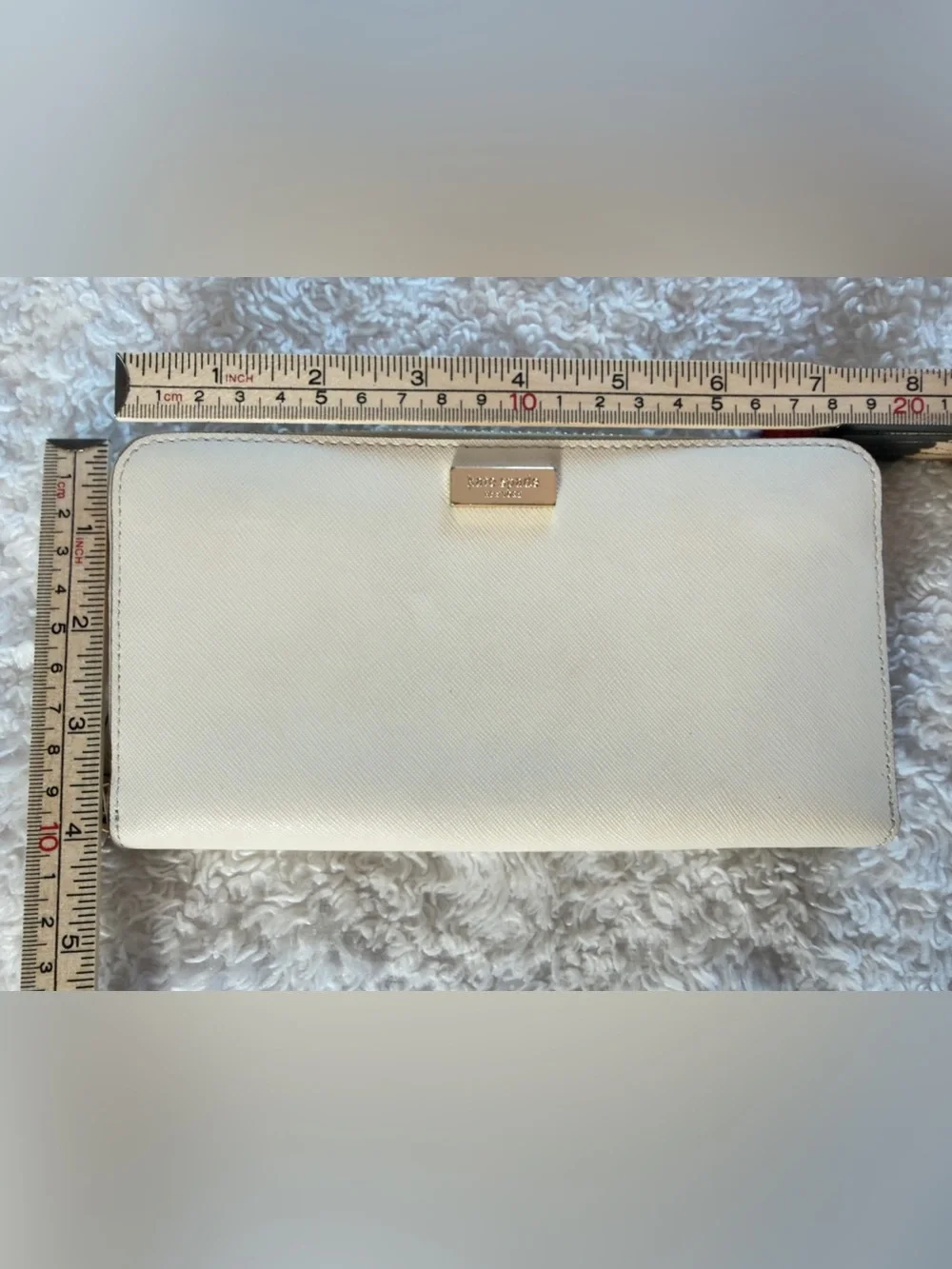 Kate Spade Cream Saffiano Zip Around Wallet